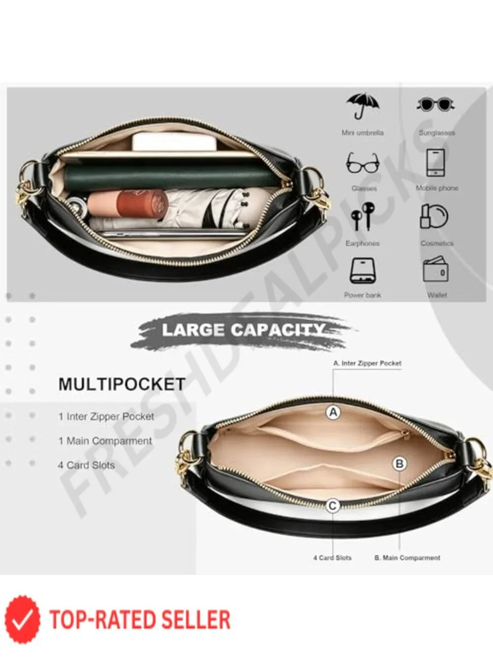 Women's Cute Cherry Hobo Shoulder Bag Faux Leather Crossbody Purse Retro Clutch